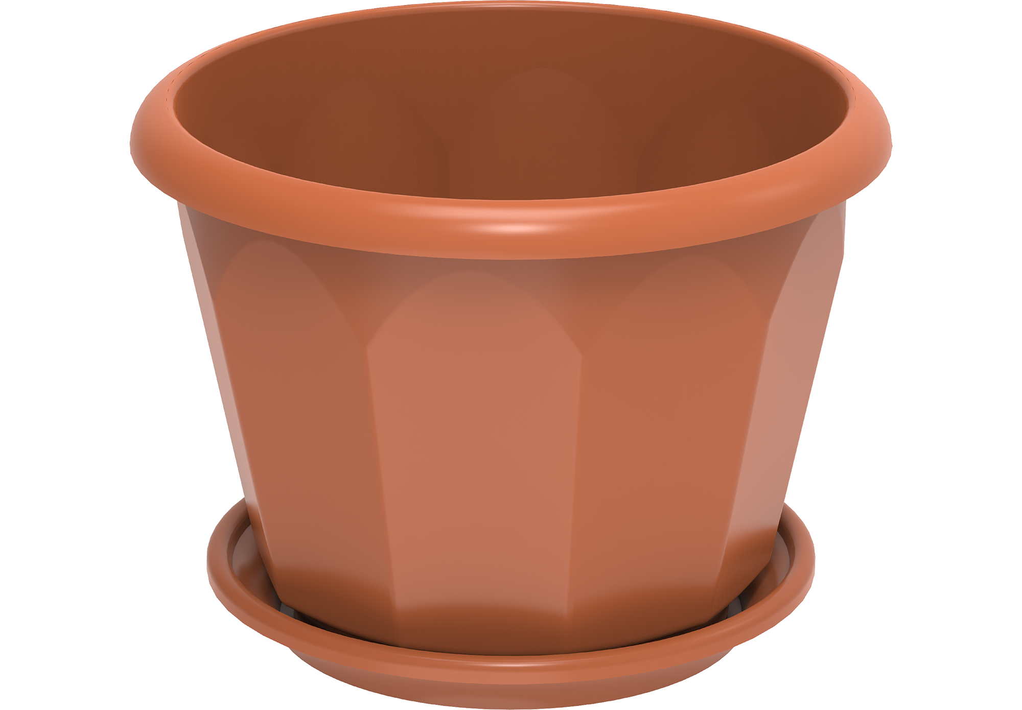 Cosmoplast UAE 8" Hexagonal Flowerpot with Tray