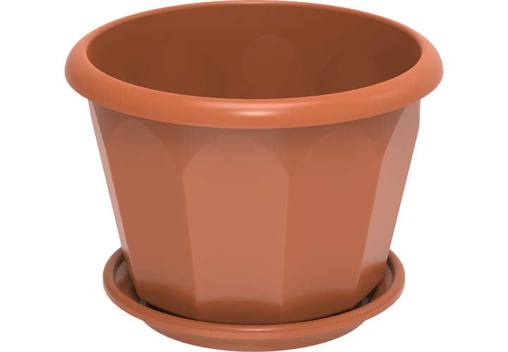 Cosmoplast UAE 13" Hexagonal Flowerpot with Tray