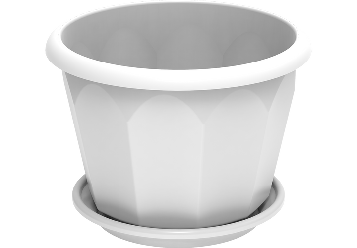 Cosmoplast UAE 15" Hexagonal Flowerpot with Tray