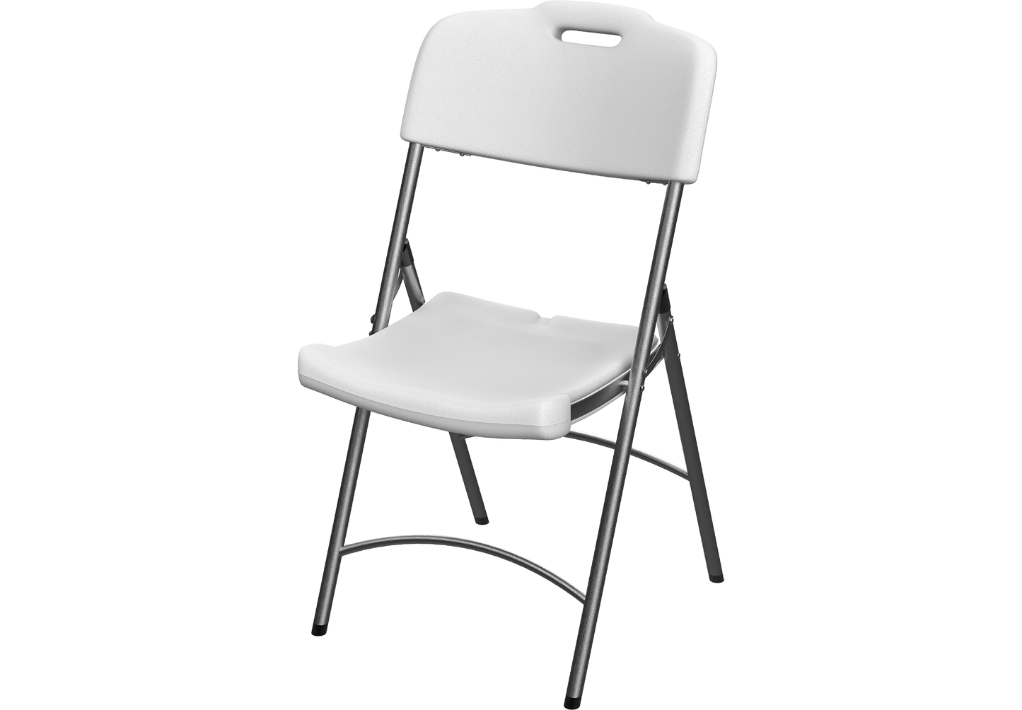 Plastic Garden Folding Chair White with Steel Legs
