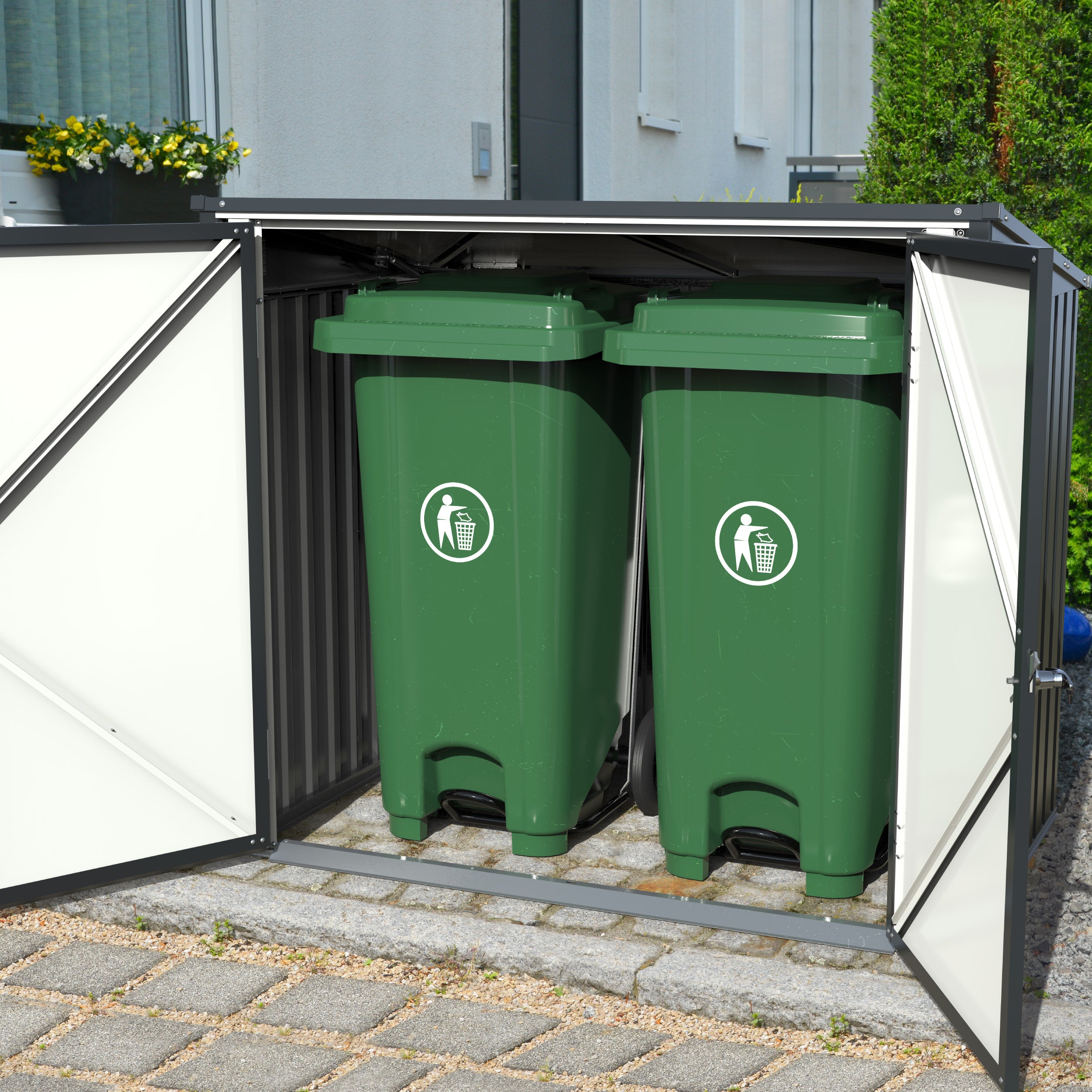 1420L Small Storage Shed with Flat Lid