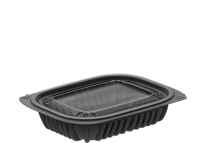 8 oz Pack of 20 Black General Purpose Containers with Lids