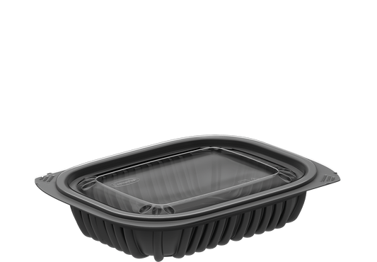 8 oz Carton of 250 Black General Purpose Containers with Lids
