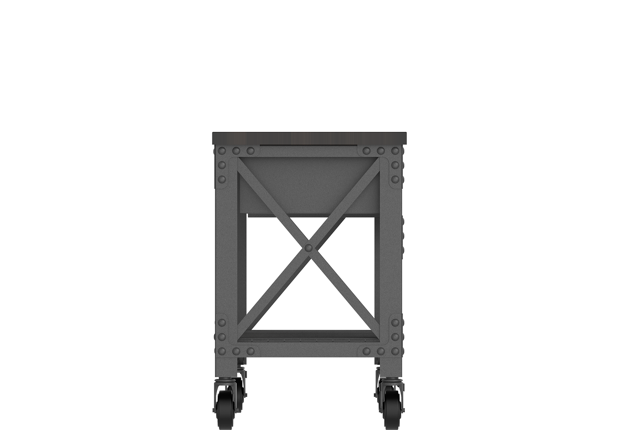 Wood Workbench with Wheels & Steel Frame