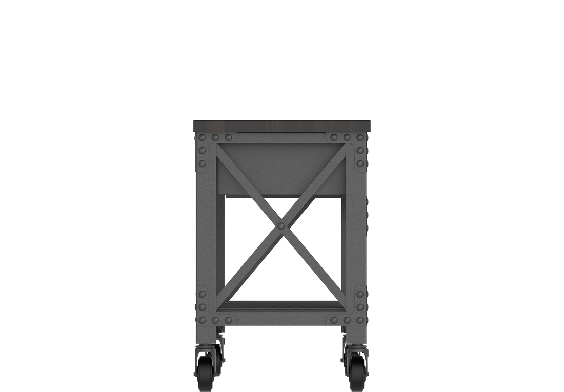 Wood Workbench with Wheels & Steel Frame