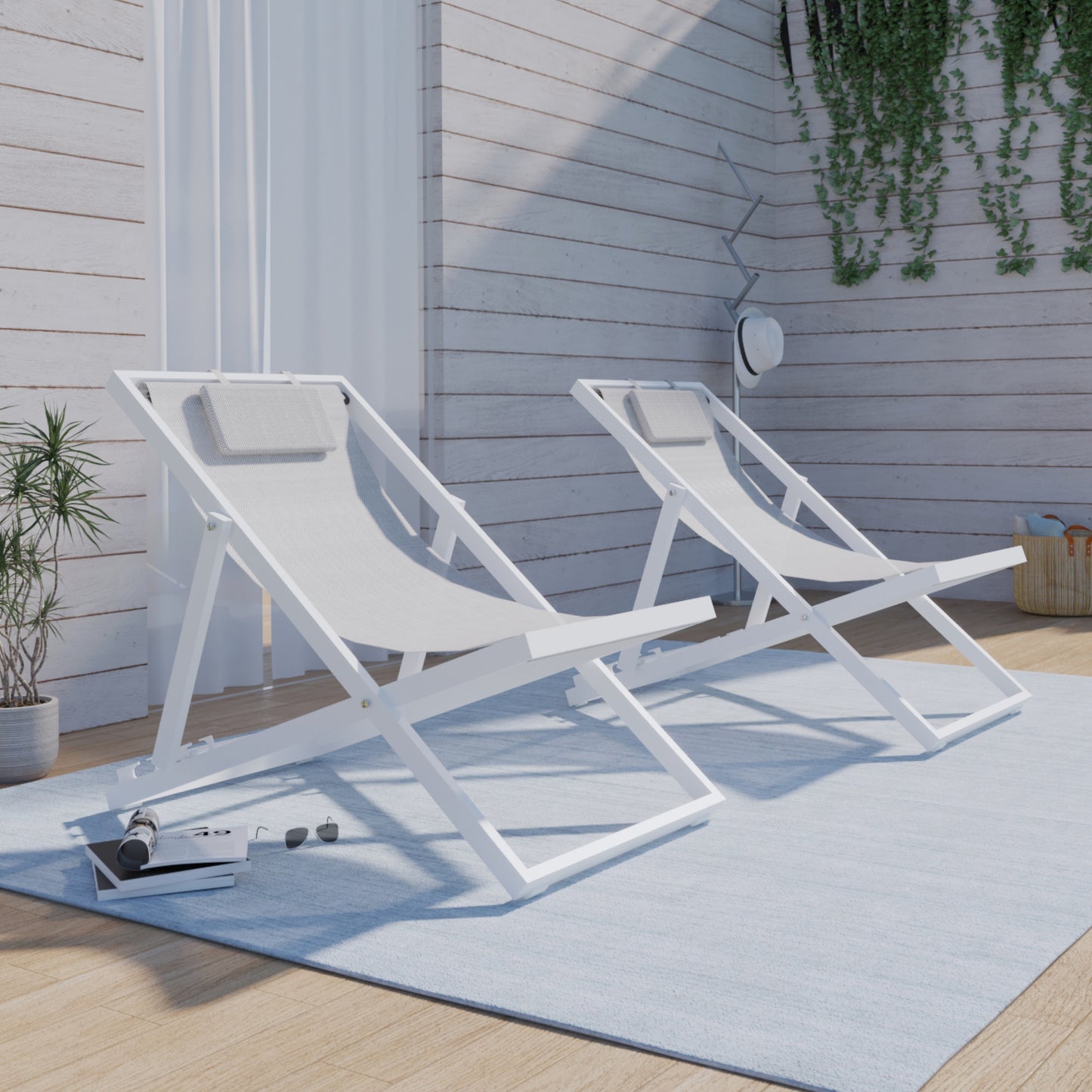 New Port Aluminium Outdoor Lounging Chair with Fabric Sling