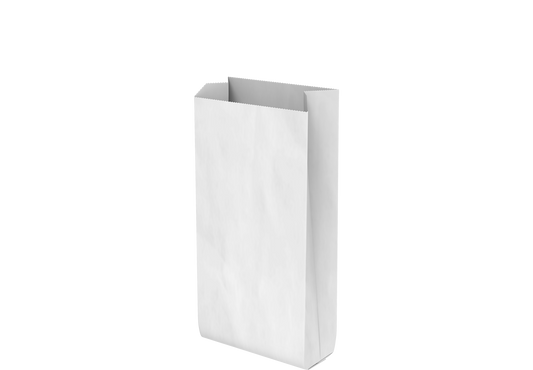 Grocery Paper Bags Plain White Flat Bottom 20 x 40 x 9 cm - 550 Pcs.