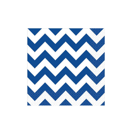 3-Ply 25 cm Lunch Napkins Chevron Blue Pack of 16