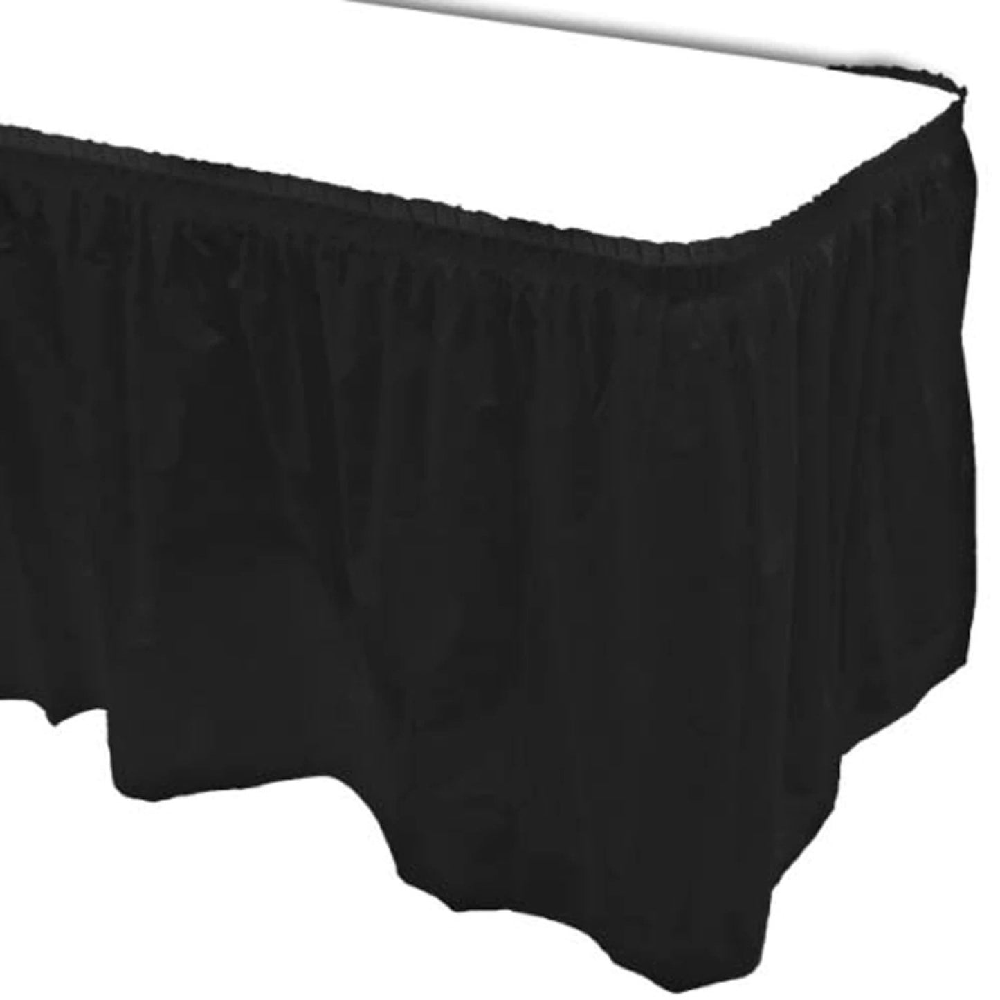 Rectangular Table Skirt Jet Black 36 x 74 cm Pack of 1