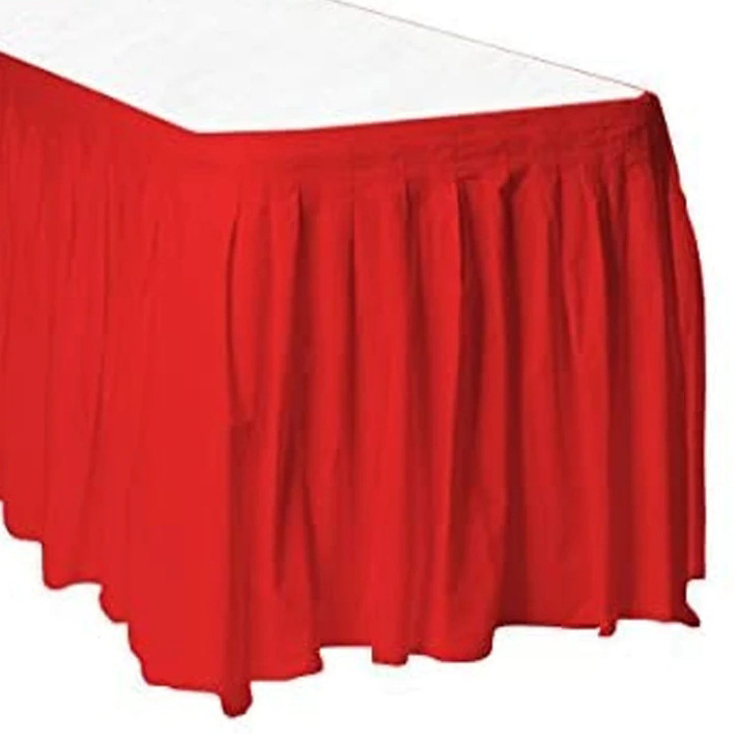 Rectangular Plastic Table Skirt Red 36 x 74 cm Pack of 1
