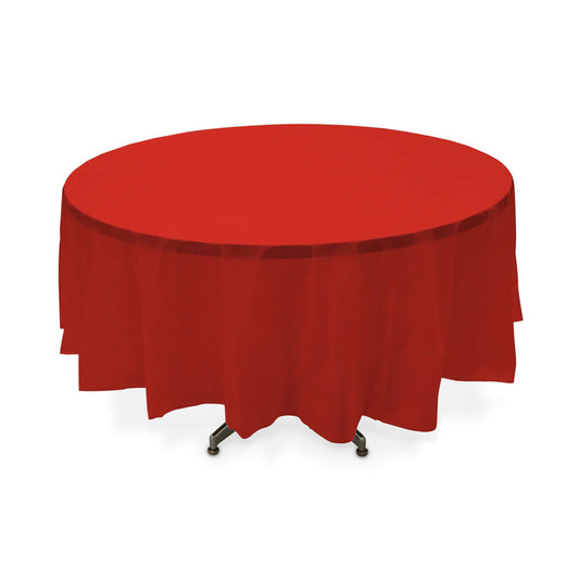 Round Plastic Table Skirt Red 213 cm Pack of 1