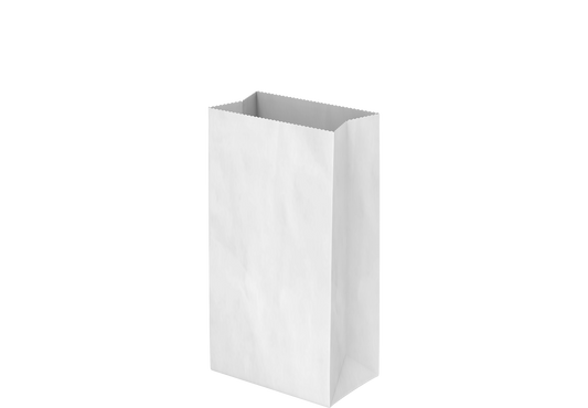 Grocery Paper Bags Plain White Square Bottom 15 x 28 x 9 cm - 500 Pcs.