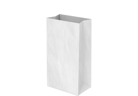 Grocery Paper Bags Plain White Square Bottom 18 x 33 x 11 cm - 400 Pcs.
