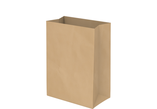 Grocery Paper Bags Plain Brown Square Bottom 23 x 33 x 14 cm - 300 Pcs.