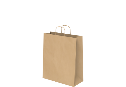 Shopping Paper Bags Plain Brown 27 x 32.5 x 12 cm - 25 Pcs.