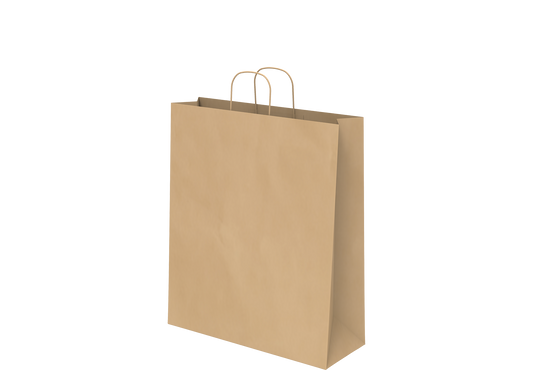Shopping Paper Bags Plain Brown 32 x 38 x 12 cm - 25 Pcs.