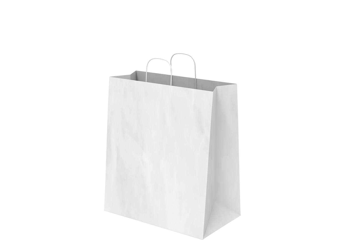 Shopping Paper Bags Plain White 31 x 35 x 18 cm - 25 Pcs.