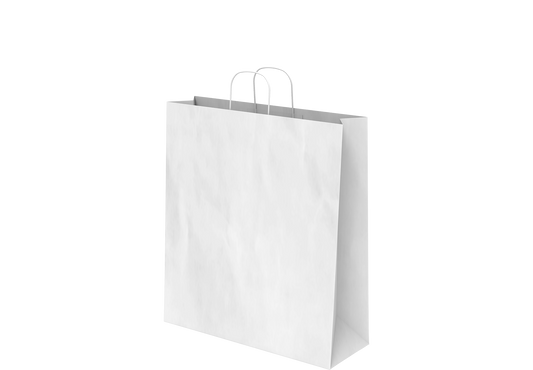 Shopping Paper Bags Plain White 34 x 38 x 13 cm - 25 Pcs.