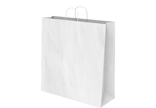 Shopping Paper Bags Plain White 42 x 44 x 16 cm - 25 Pcs.