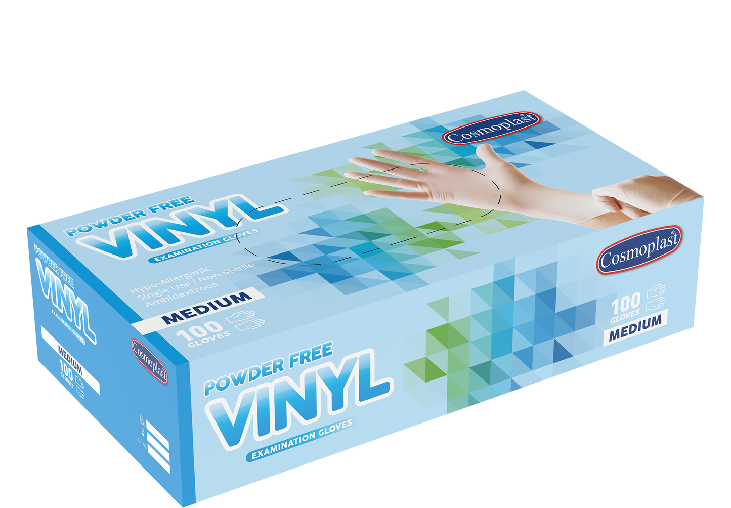 Cosmoplast Hygiene Clear Powder-free Vinyl Gloves Medium 100 Pcs