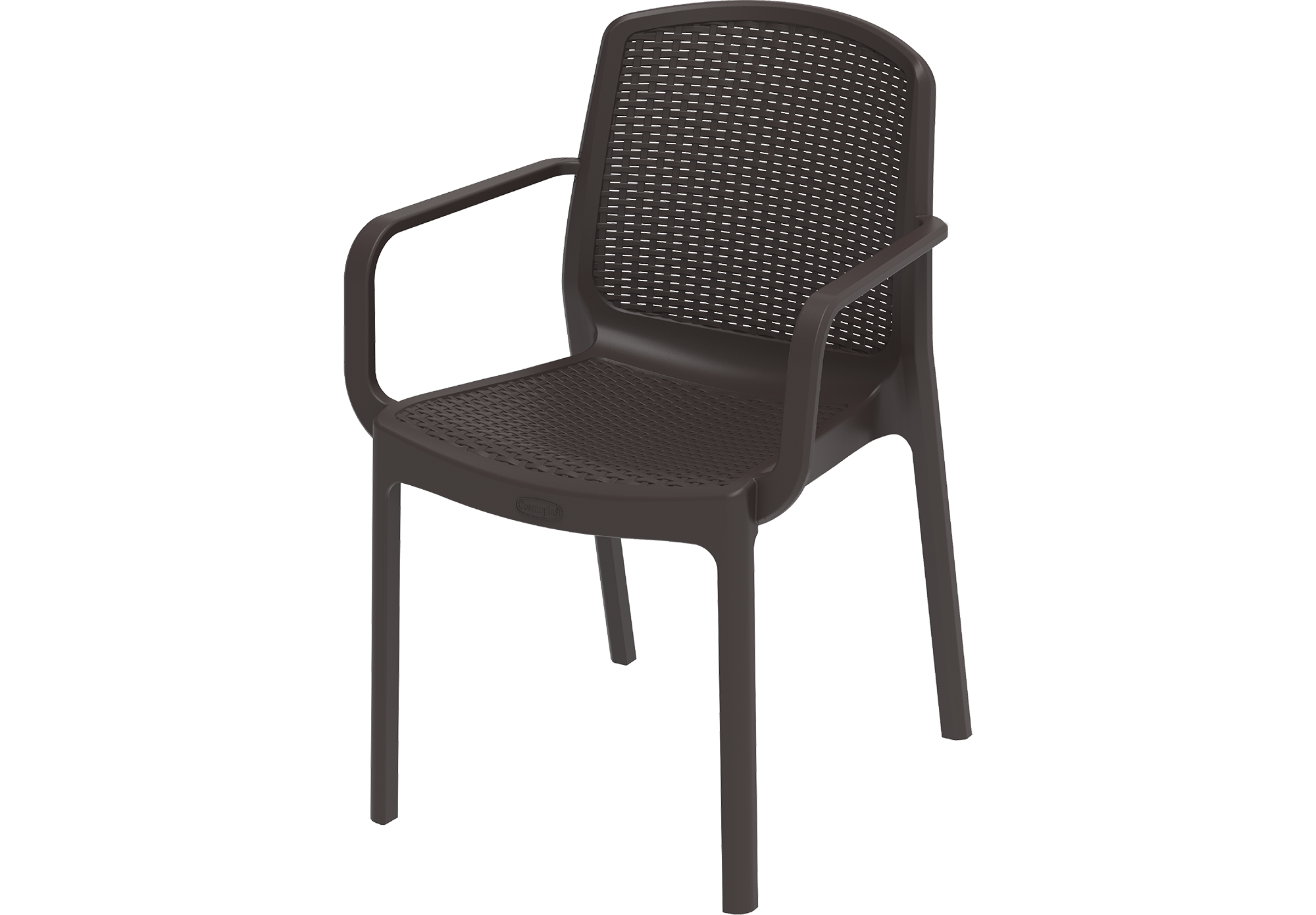 Cedarattan Plastic Garden Rattan Chair Dark Brown 