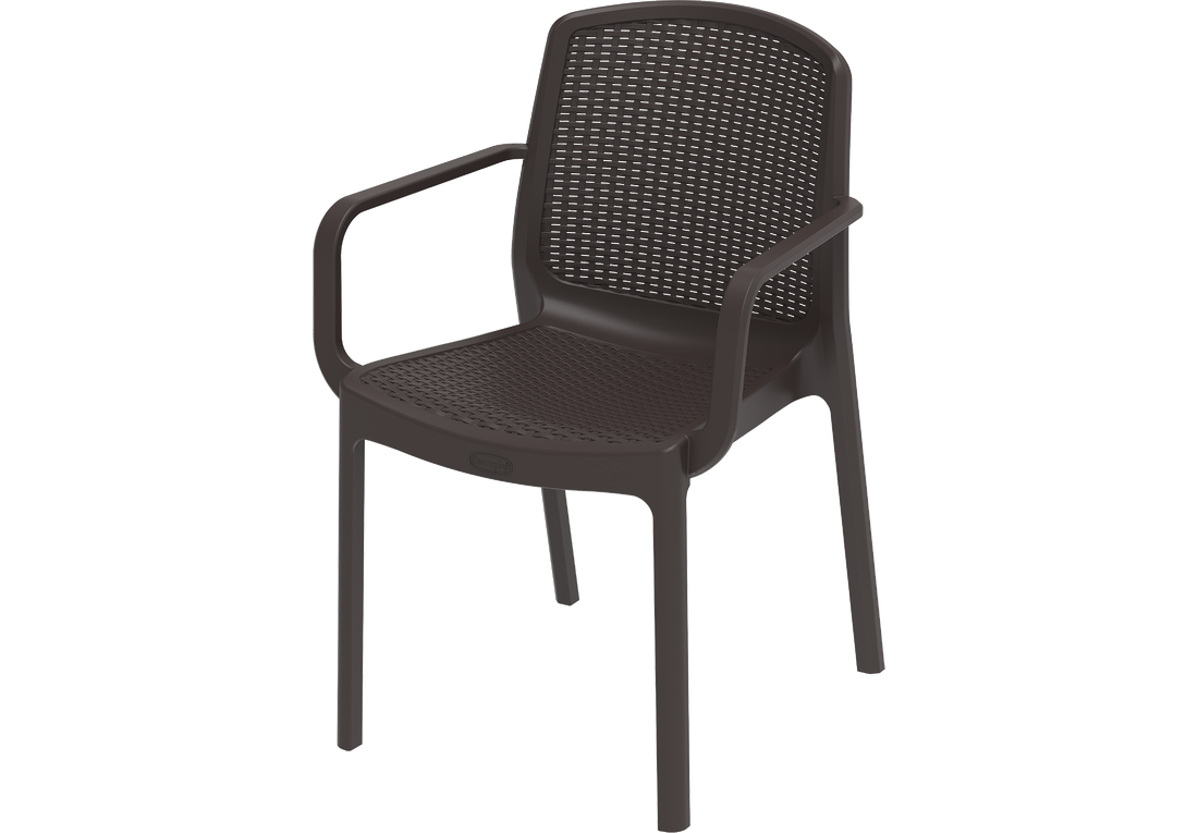 Cedarattan Plastic Garden Rattan Chair Dark Brown 
