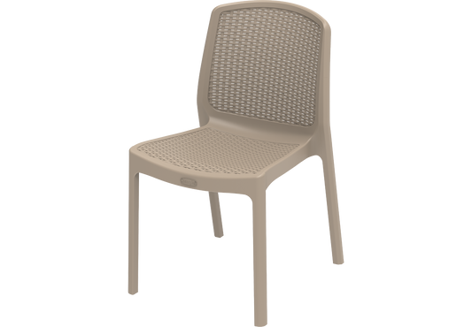 Cedarattan Plastic Garden Rattan Chair Warm Taupe 