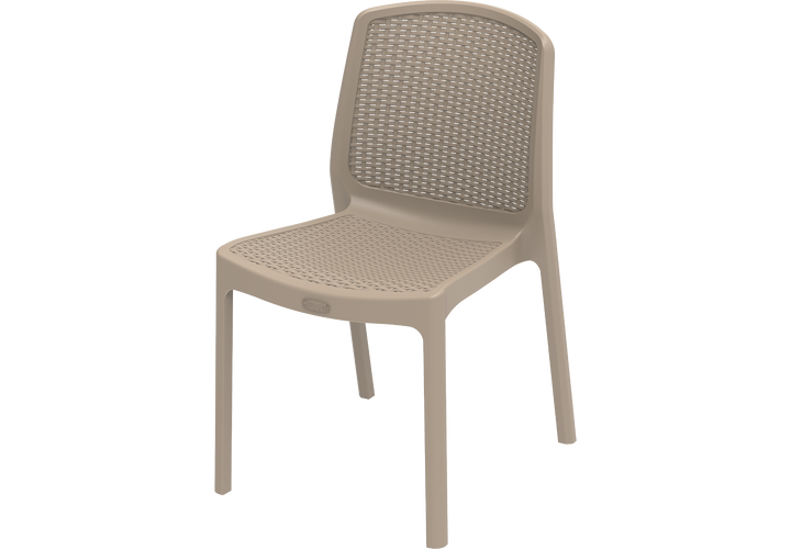 Cedarattan Plastic Garden Rattan Chair Warm Taupe 