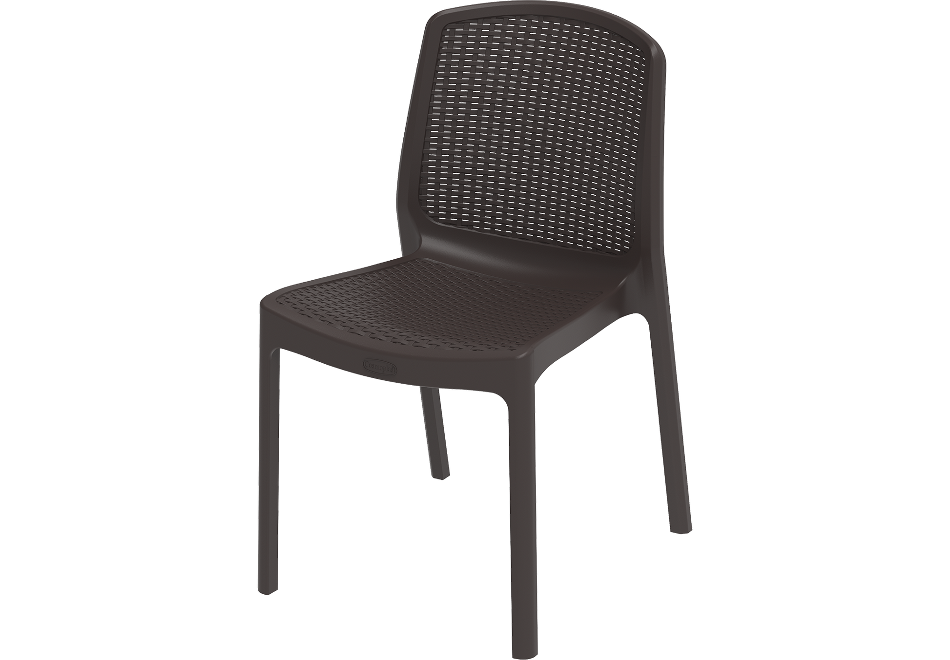 Cedarattan Plastic Garden Rattan Chair Dark Brown