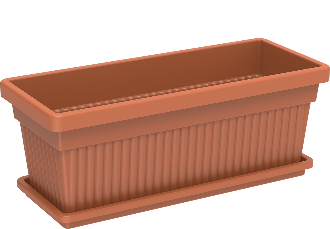 Cosmoplast UAE 30" Rectangular Planter with Tray