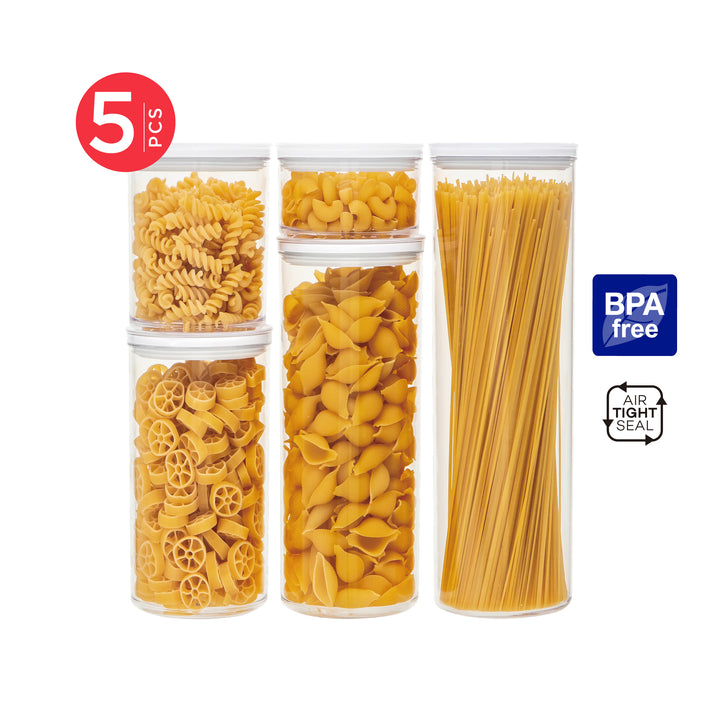 Lock2Go Round Fliplock Canisters 5 Pcs. Set