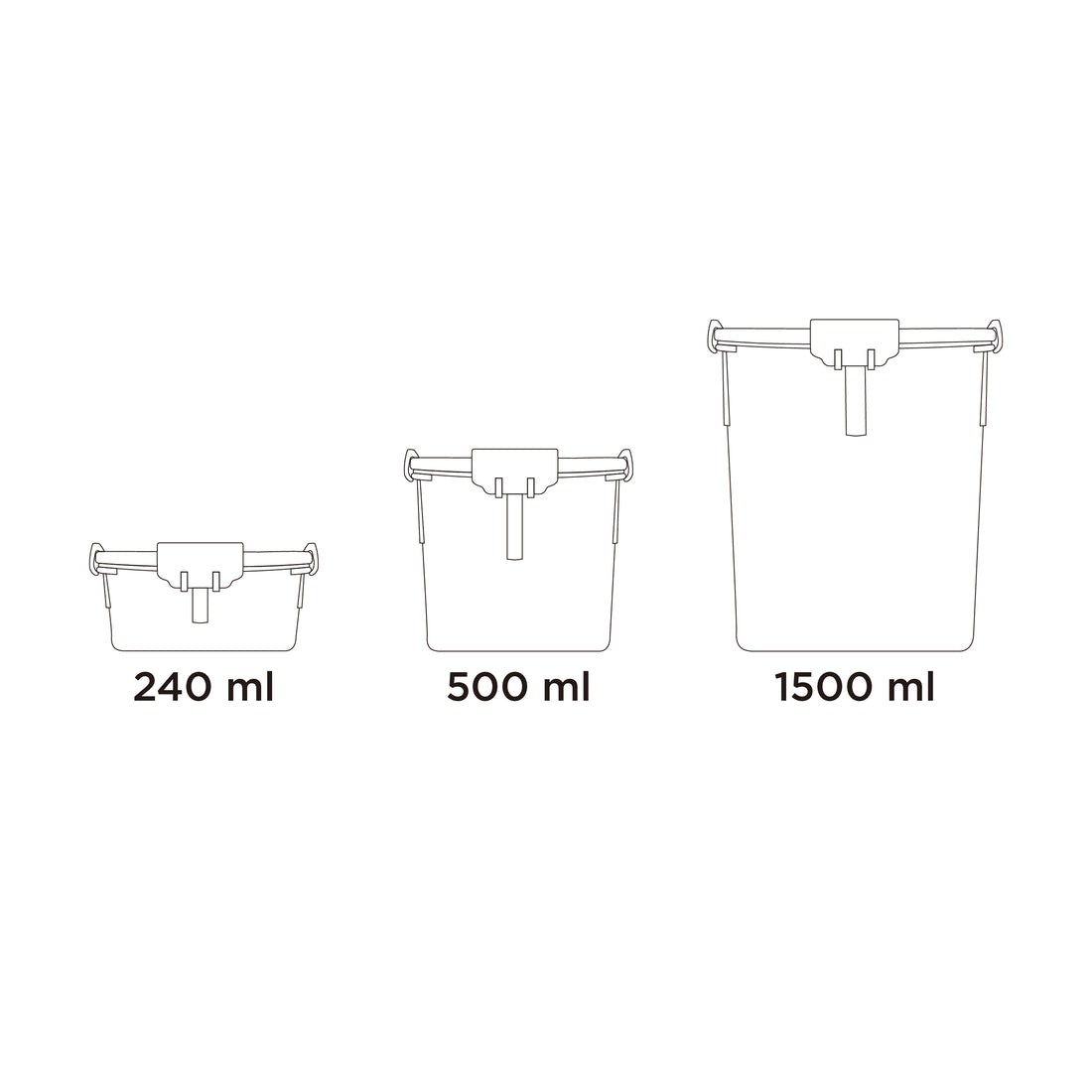 Lock2Go Round Food Lock Containers 3 Pcs. Set