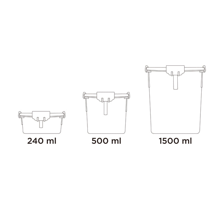 Lock2Go Round Food Lock Containers 3 Pcs. Set