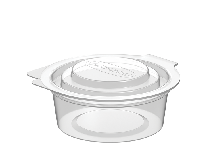 60 ml Pack of 40 Clear Sauce Cups with Hinged Lids