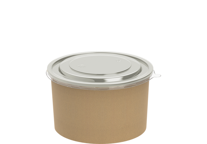 1000 ml Pack of 25 Brown Kraft Salad Containers with Lids