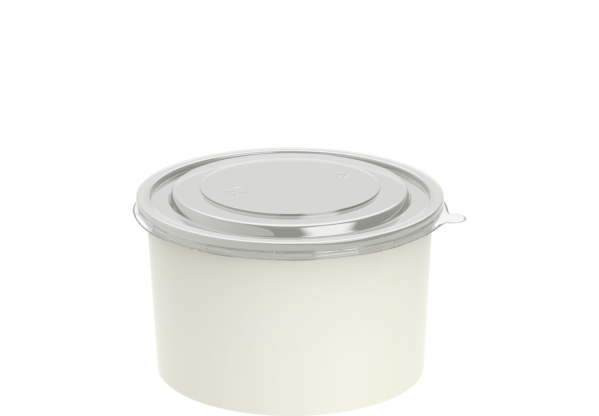 1000 ml Pack of 25 White Kraft Salad Containers with Lids