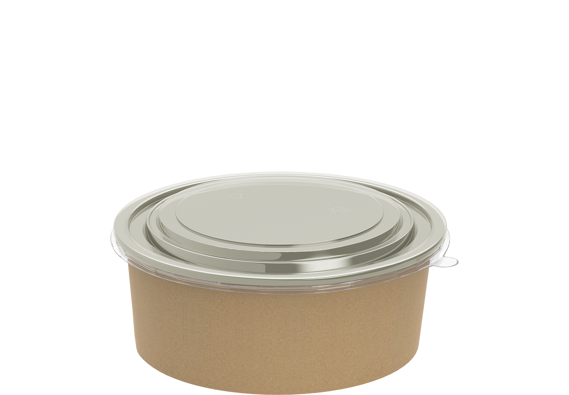 1090 ml Pack of 25 Brown Kraft Salad Containers with Lids