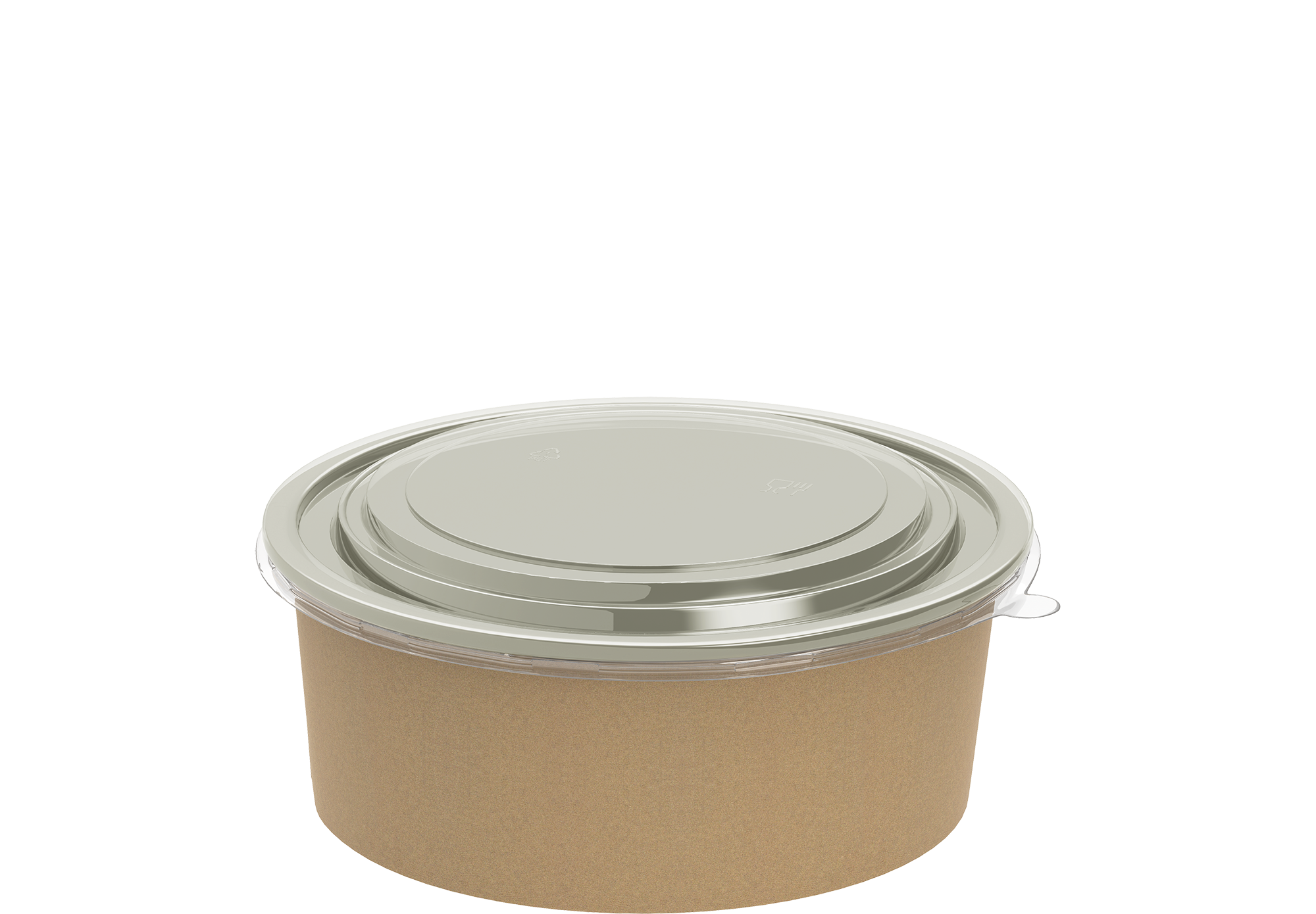 Brown Container Packaging Brown Paper Kraft Salad Container 1090 ml with Lid Food Packaging ...