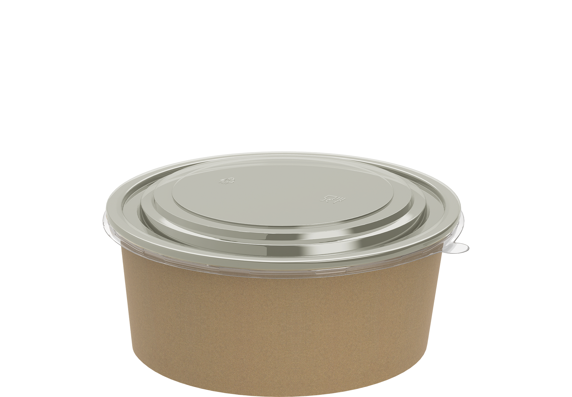 1200 ml Pack of 25 Brown Kraft Salad Containers with Lids