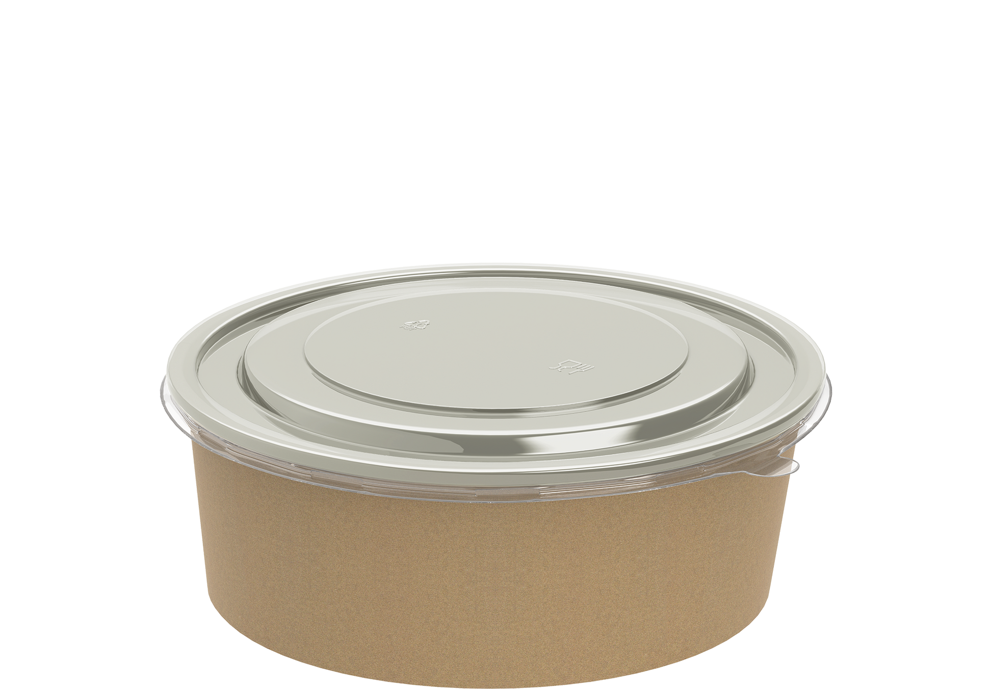 1300 ml Pack of 25 Brown Kraft Salad Containers with Lids