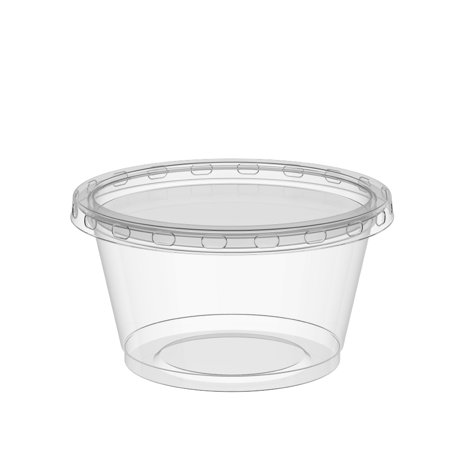 3.25 oz Pack of 50 Clear Sauce Cups with Clear Lids