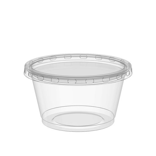 3.25 oz Pack of 50 Clear Sauce Cups with Clear Lids