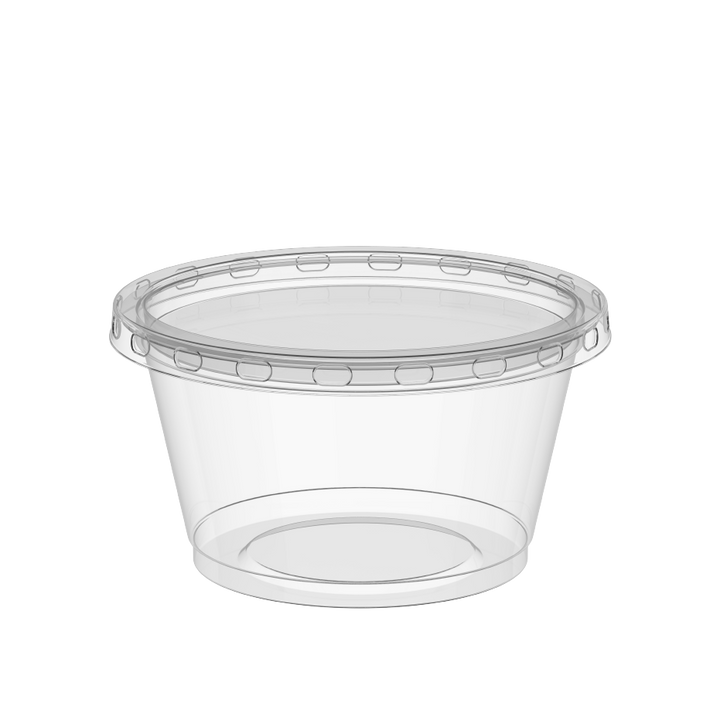 3.25 oz Pack of 50 Clear Sauce Cups with Clear Lids