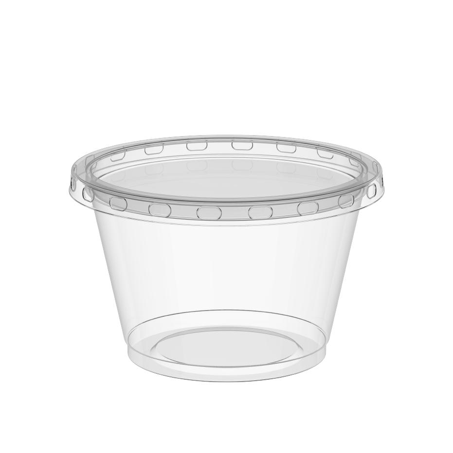 4 oz Pack of 50 Clear Sauce Cups with Clear Lids