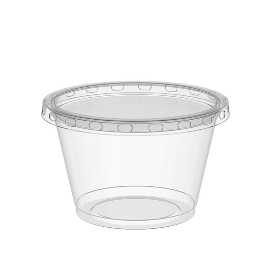 4 oz Pack of 50 Clear Sauce Cups with Clear Lids