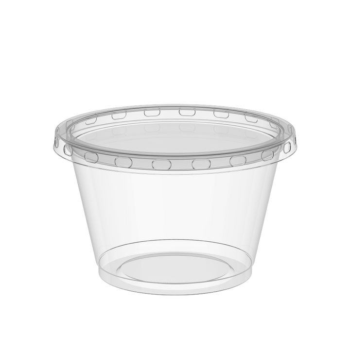 4 oz Pack of 50 Clear Sauce Cups with Clear Lids