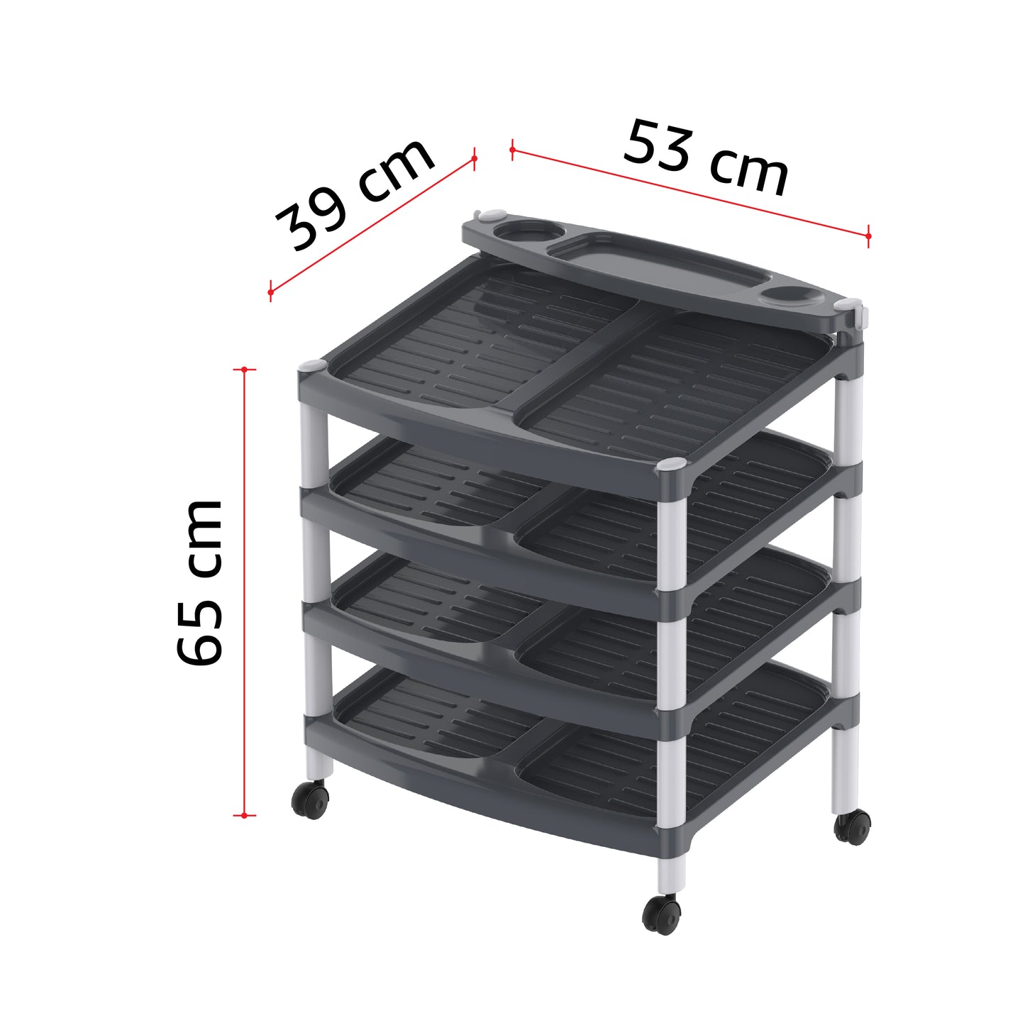 4 Tiers Shoe Storage Rack Organizer with Wheels