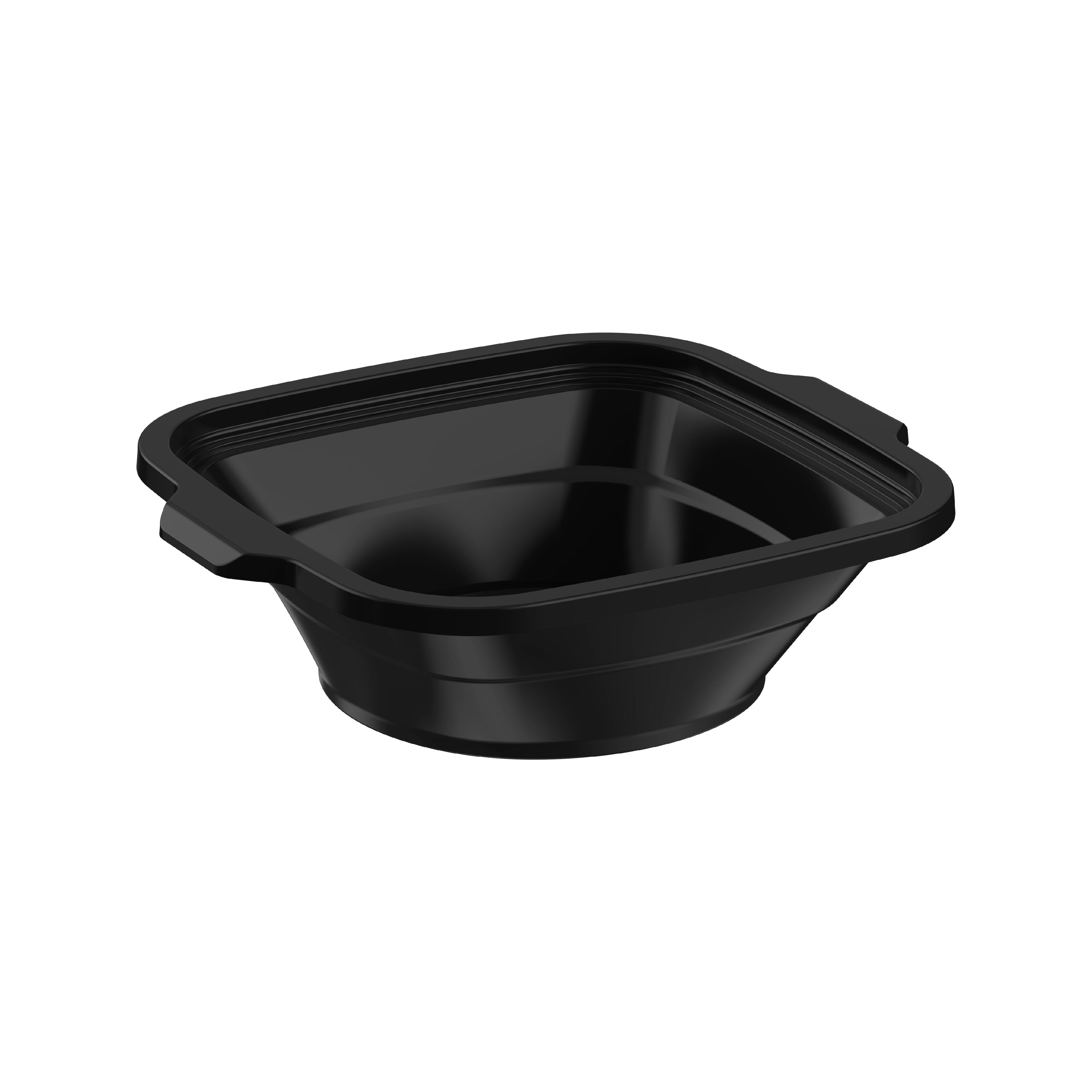 Cosmoplast 24 oz Carton of 250 Square Microwave Bowls with Clear Lids