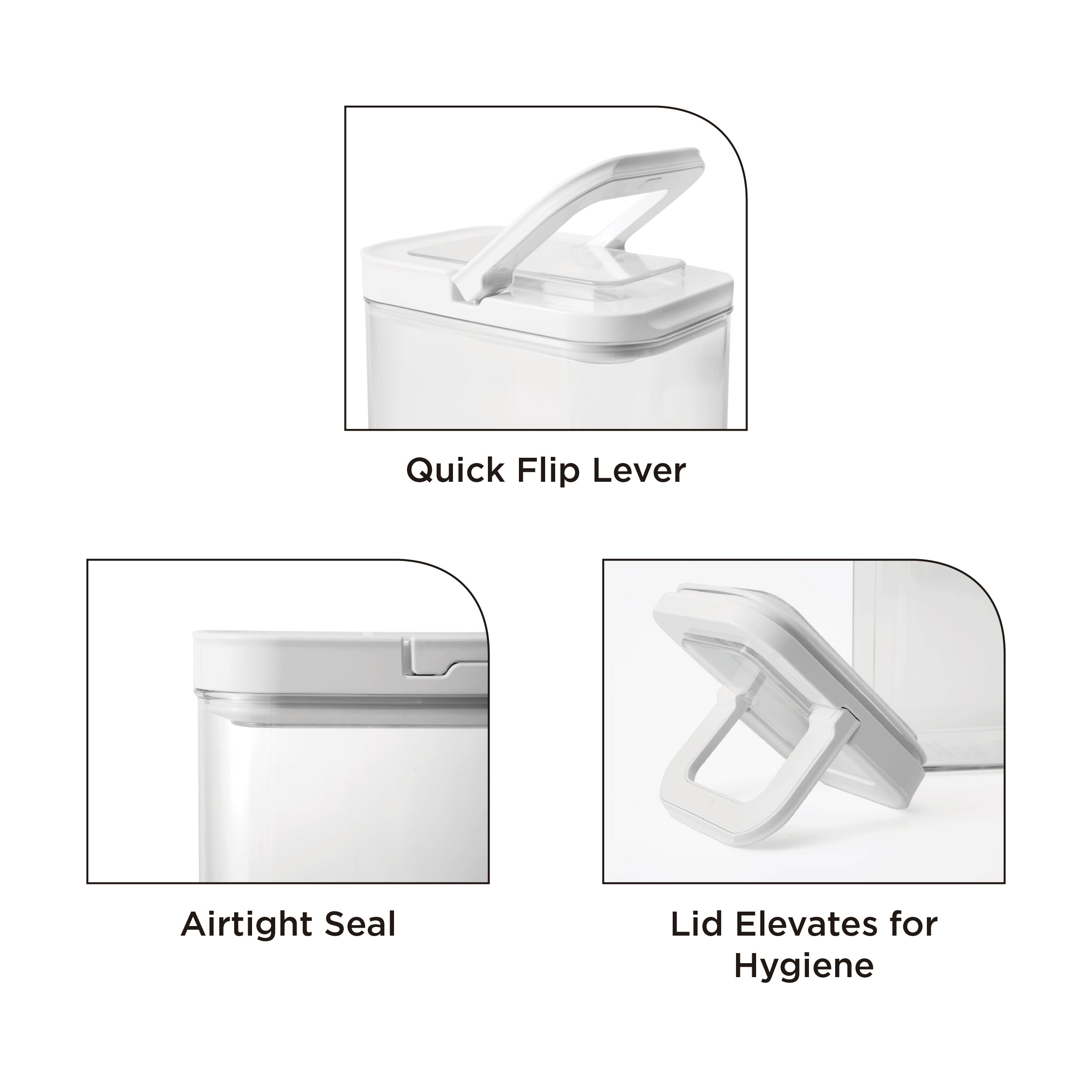 Lock2Go Round Fliplock Canisters 5 Pcs. Set