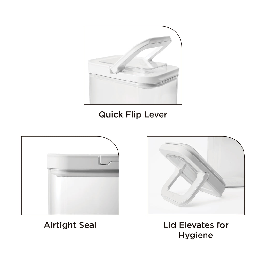 Lock2Go Round Fliplock Canisters 5 Pcs. Set